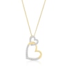 Thumbnail Image 0 of 9ct Yellow Gold 0.15ct Diamond Double Interlocking Heart Pendant Necklace
