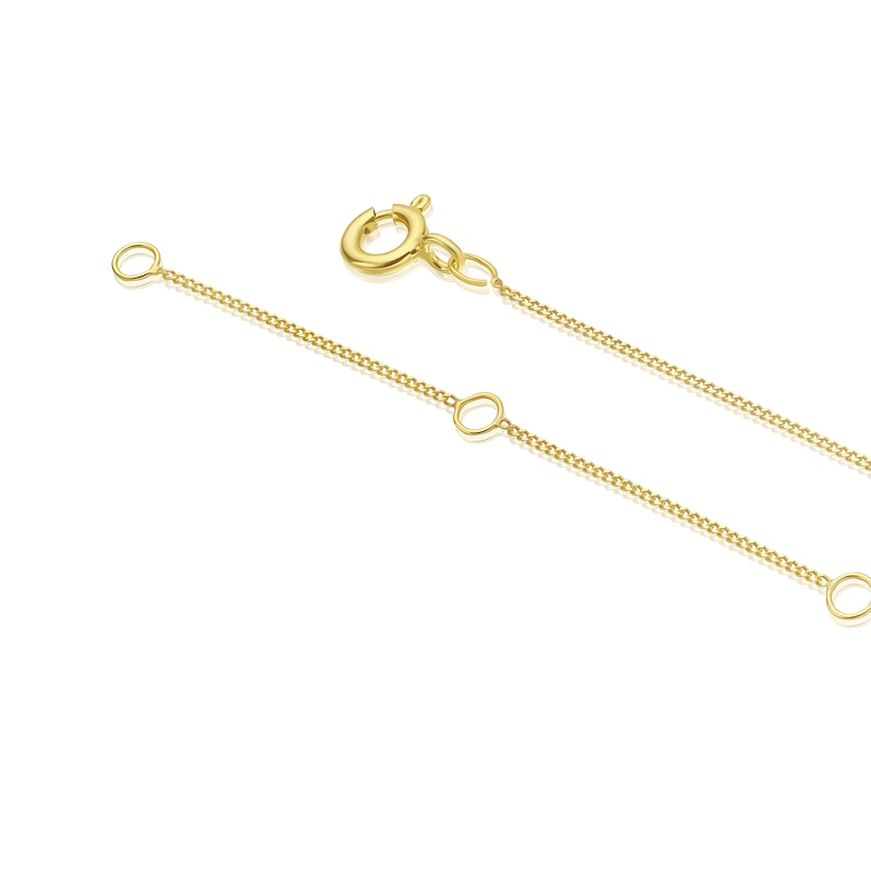 Main Image 3 of 9ct Yellow Gold 0.15ct Diamond Double Interlocking Heart Pendant Necklace