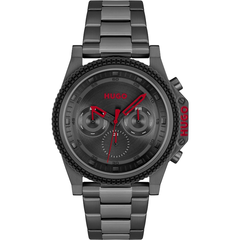 Main Image 1 of HUGO #Brave Men's Black IP Bracelet Exclusive Watch