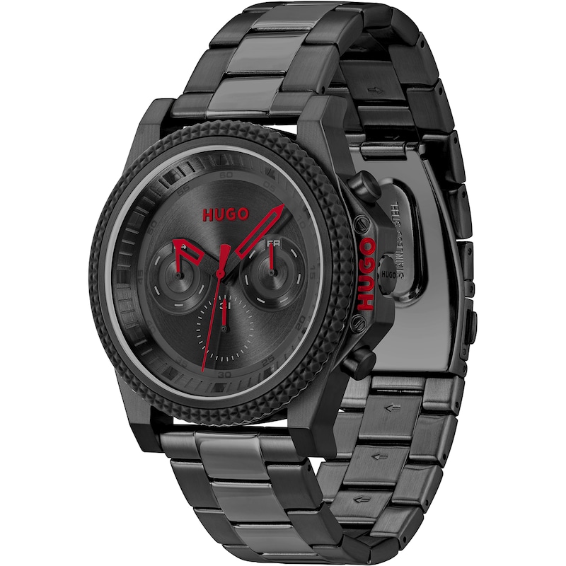 Main Image 2 of HUGO #Brave Men's Black IP Bracelet Exclusive Watch