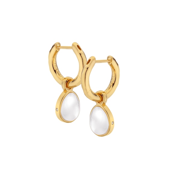 Hot Diamonds 18ct Gold Plated MOP Huggie Earrings