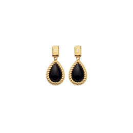 Hot Diamonds X Jac Jossa 18ct Gold Plated Black Onyx Stud Earrings