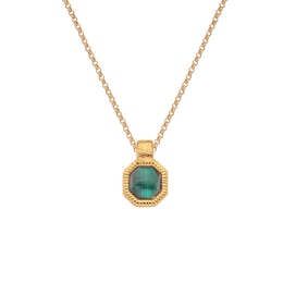 Hot Diamonds X Jac Jossa 18ct Gold Plated Revive Malachite Pendant Necklace