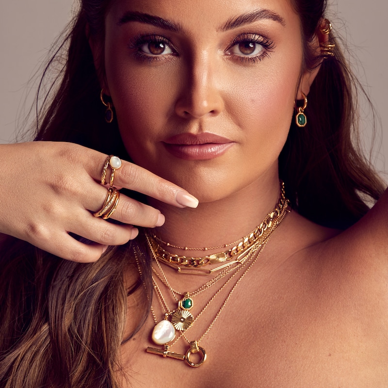 Main Image 3 of Hot Diamonds X Jac Jossa 18ct Gold Plated Revive Malachite Pendant Necklace