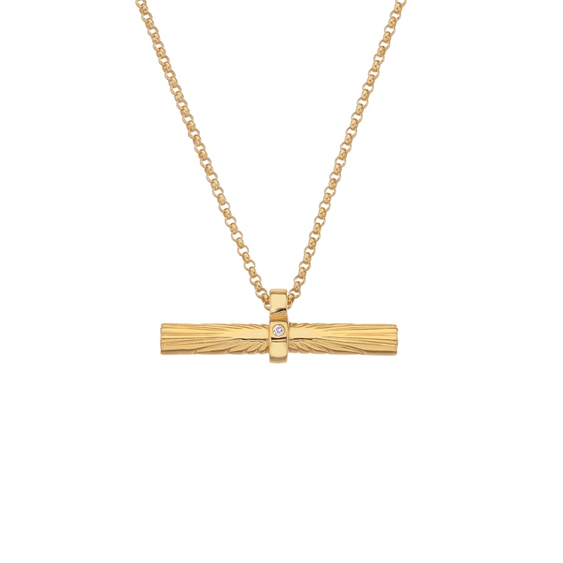 Main Image 1 of Hot Diamonds X Jac Jossa 18ct Gold Plated Hope Bar Pendant Necklace