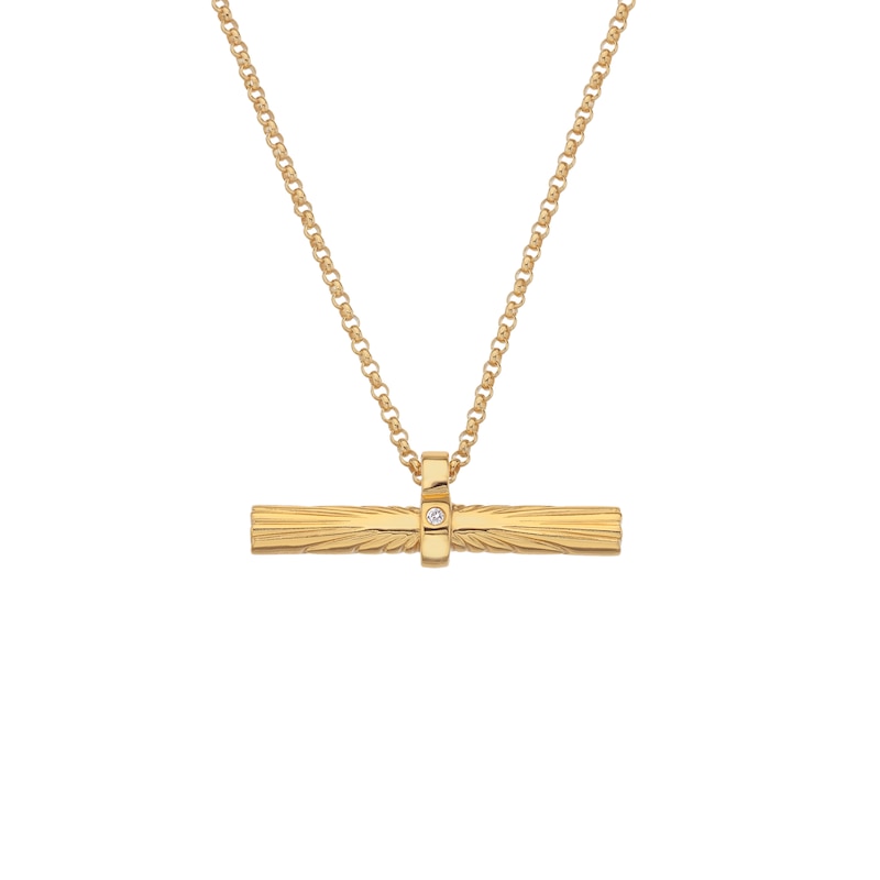 Hot Diamonds X Jac Jossa 18ct Gold Plated Hope Bar Pendant Necklace