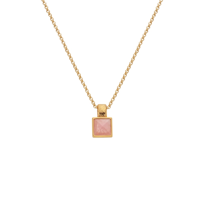 Main Image 1 of Hot Diamonds X Jac Jossa 18ct Gold Plated Pink Rhodochrosite Pendant Necklace