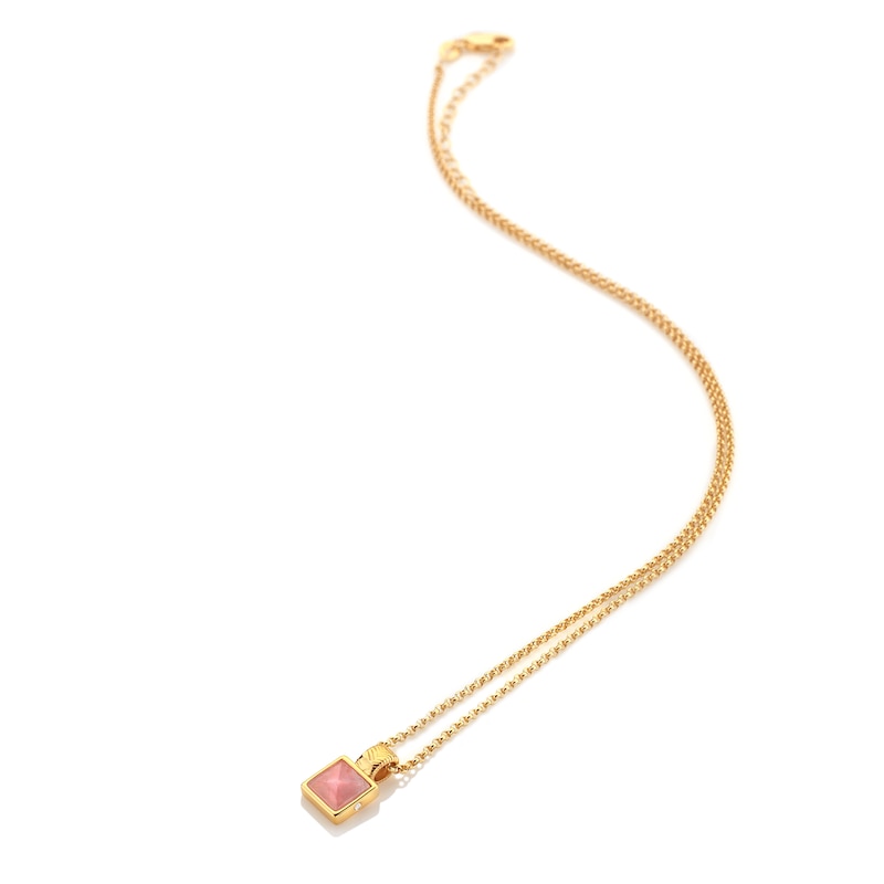 Main Image 2 of Hot Diamonds X Jac Jossa 18ct Gold Plated Pink Rhodochrosite Pendant Necklace