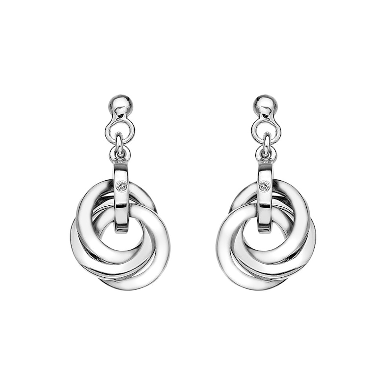 Hot Diamonds Sterling Silver Interlocking Hoop Stud Earrings