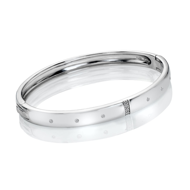 Hot Diamonds Sterling Silver Screw Detail Hinged Bangle