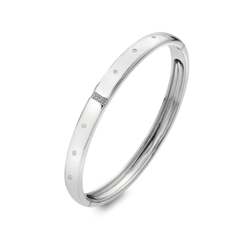 Hot Diamonds Sterling Silver Screw Detail Hinged Bangle