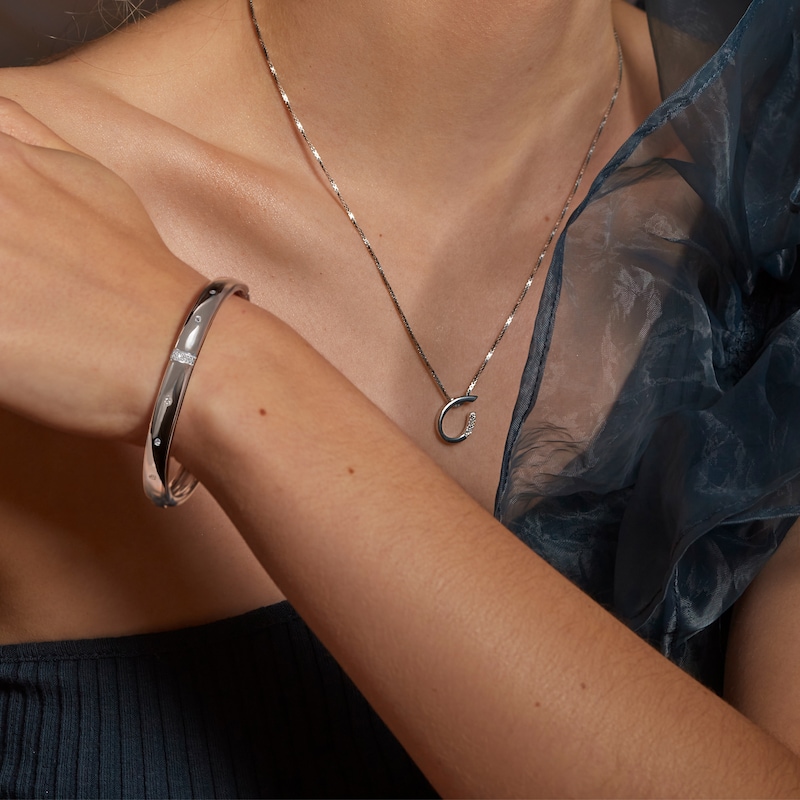 Main Image 3 of Hot Diamonds Sterling Silver Screw Detail Hinged Bangle