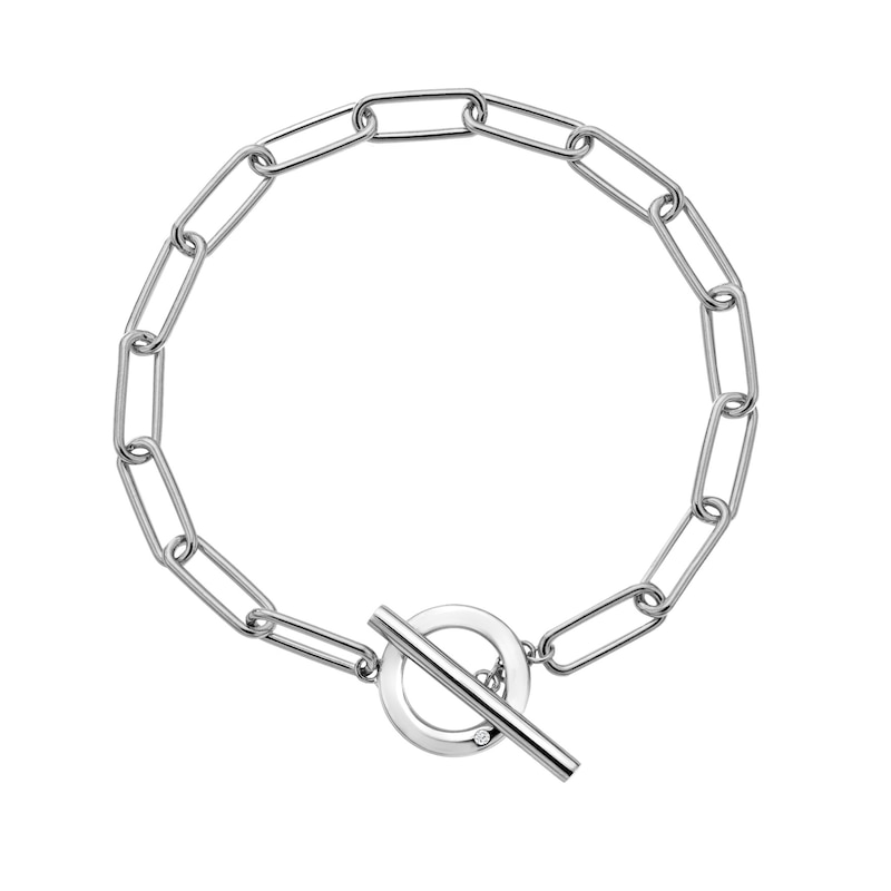 Hot Diamonds Sterling Silver Linked T-Bar Bracelet