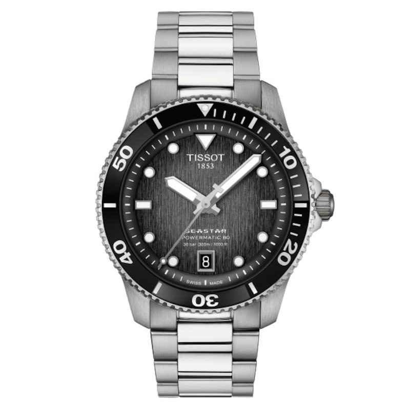 Tissot Seastar Men's 40mm Black Dial Stainless Steel Bracelet Watch