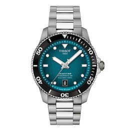 Tissot Seastar Men's 40mm Teal Dial Stainless Steel Bracelet Watch
