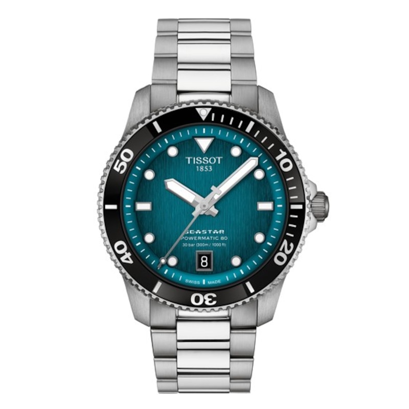 Main Image 1 of Tissot Seastar Men's 40mm Teal Dial Stainless Steel Bracelet Watch