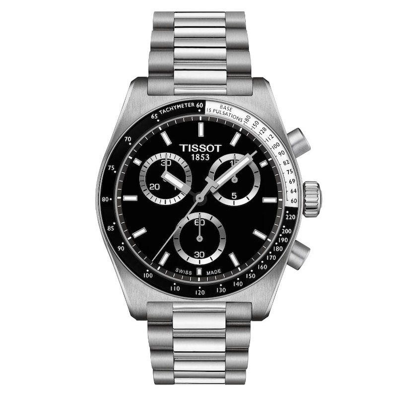 Tissot PR516 Men's Black Dial Stainless Steel Bracelet Watch