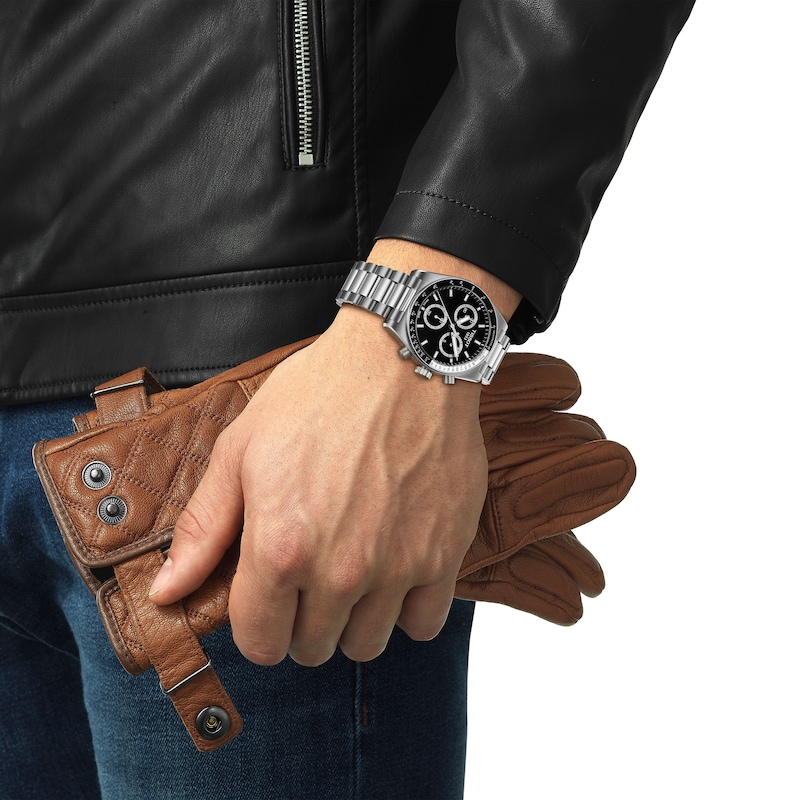 Main Image 6 of Tissot PR516 Men's Black Dial Stainless Steel Bracelet Watch