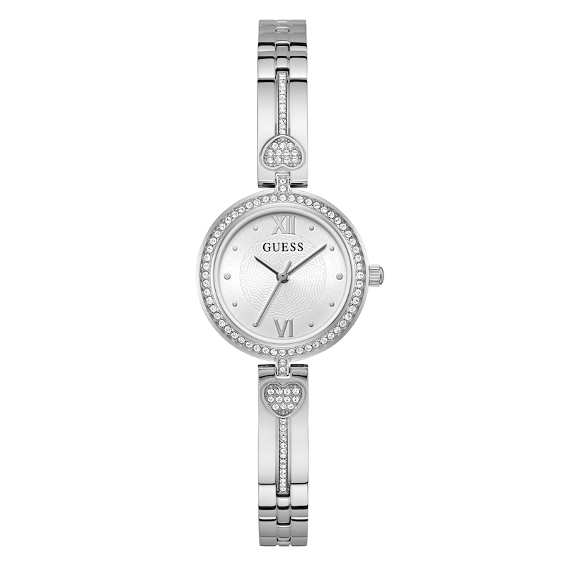 Main Image 1 of Guess Ladies' Silver Tone Stone Set Half Bangle Watch