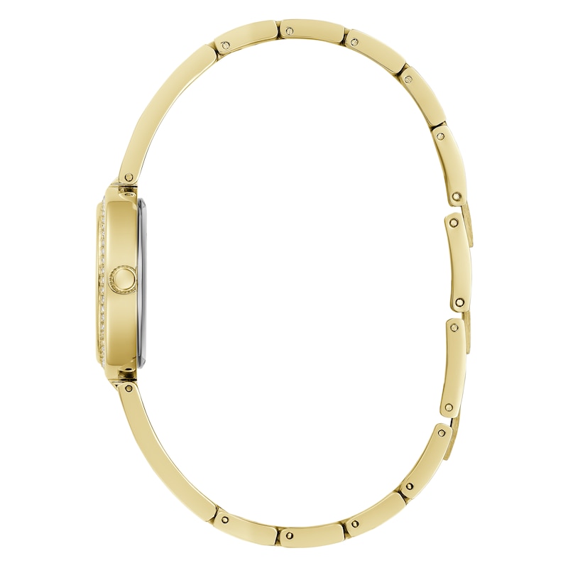 Guess Ladies' Gold Tone Stone Set Half Bangle Watch