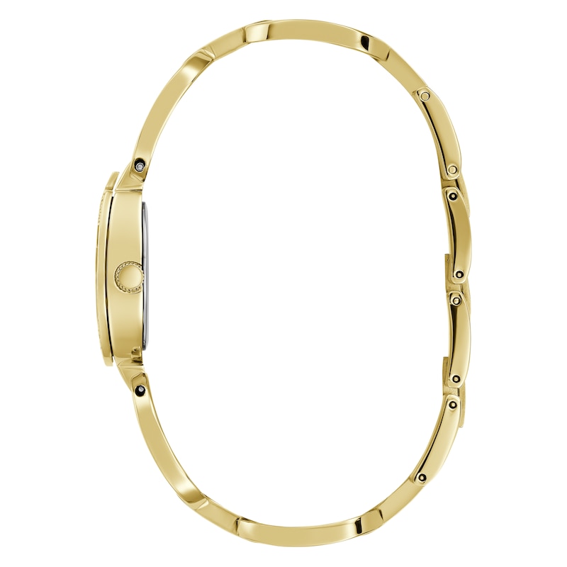 Guess Ladies' G Case Detail Gold Tone Link Bracelet Watch