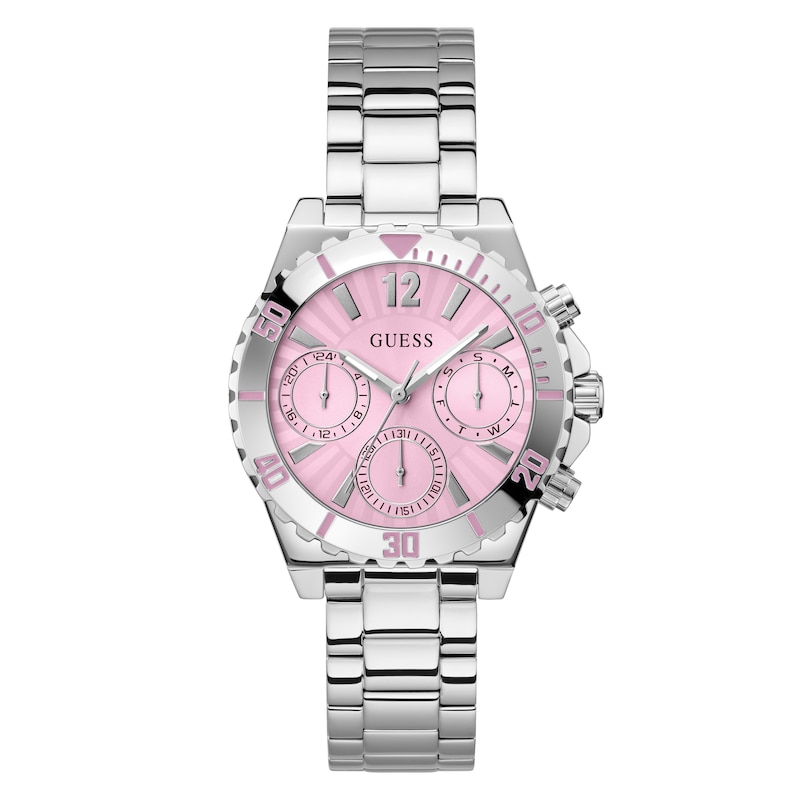 Main Image 1 of Guess Ladies' Pink Dial Stainless Steel Bracelet Watch