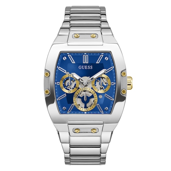 Guess Mens Blue Chronograph Dial Stainless Steel Bracelet Wa