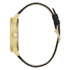 Thumbnail Image 1 of Guess Men's Gold Tone Logo Head Detail Black Leather Strap Watch