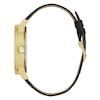 Thumbnail Image 2 of Guess Men's Gold Tone Logo Head Detail Black Leather Strap Watch