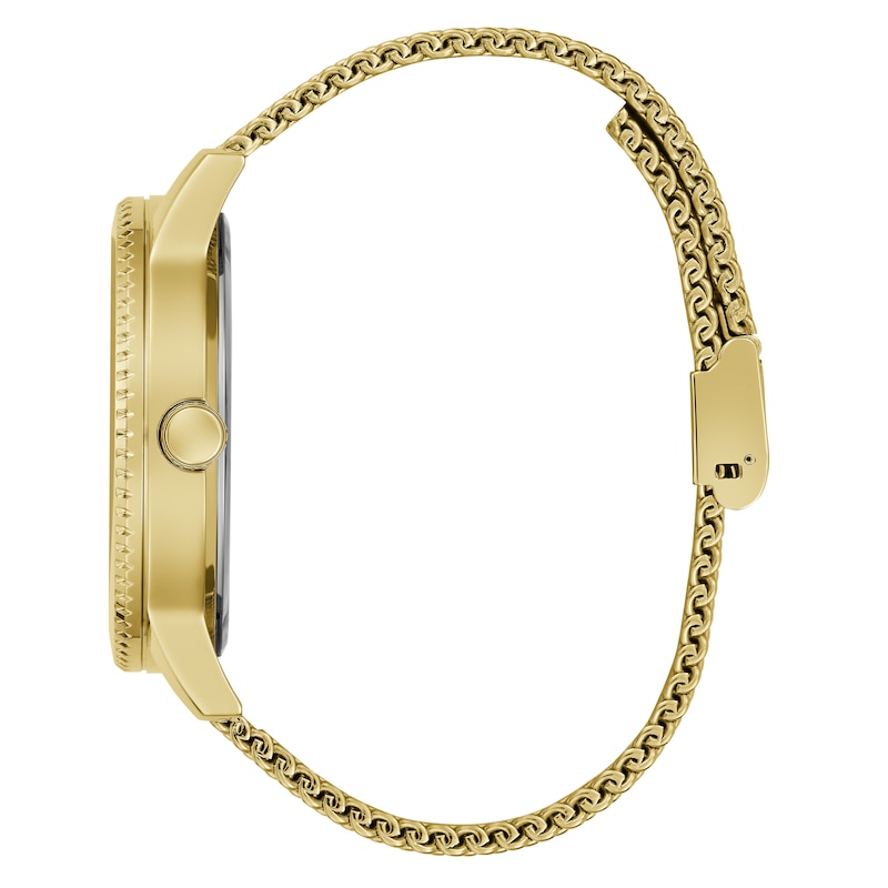 Main Image 2 of Guess Men's Gold Tone Logo Head Detail Gold Tone Mesh Strap Watch