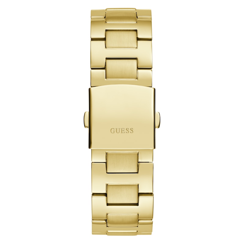 Guess Men's Green Chronograph Dial Gold Tone Bracelet Watch