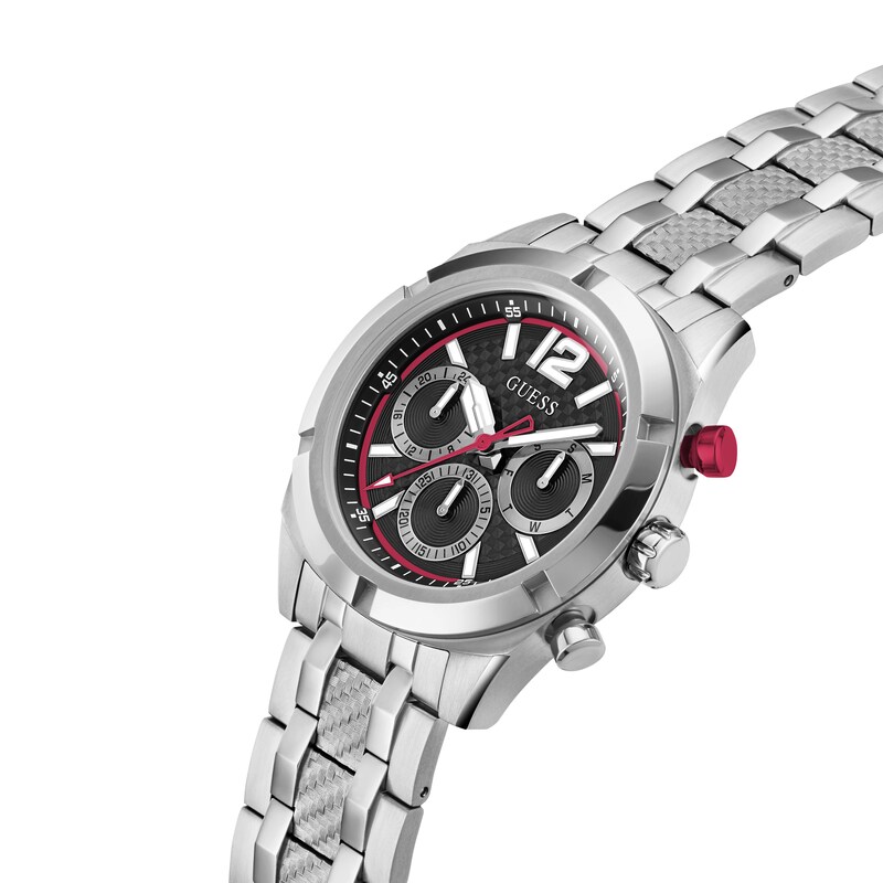 Main Image 4 of Guess Men's Red Accents Stainless Steel Bracelet Watch