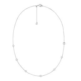 Michael Kors Ladies' Kors Brilliance Sterling Silver Rhodium Plated Station Necklace