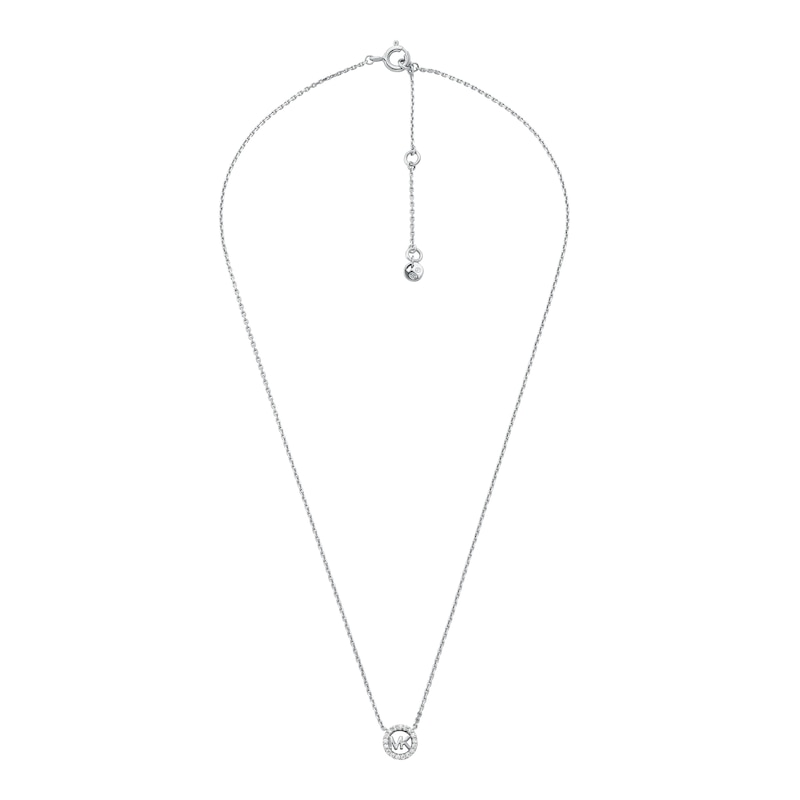 Main Image 2 of Michael Kors Kors Ladies' Sterling Silver Rhodium Plated Logo Pendant Necklace