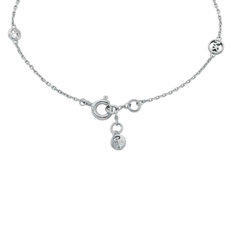 Main Image 2 of Michael Kors Ladies' Kors Brilliance Sterling Silver Rhodium Plated Station Bracelet