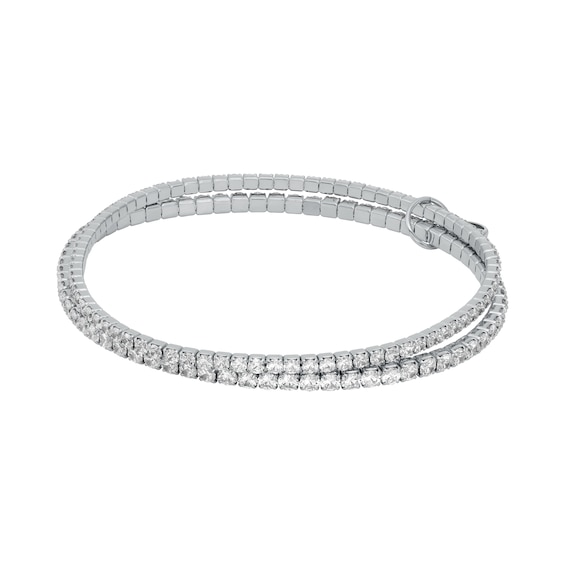 Michael Kors Women's Kors Brilliance Rhodium Plated Double Bracelet