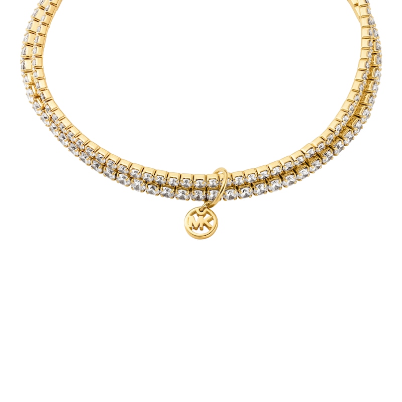 Main Image 2 of Michael Kors Ladies' Kors Brilliance 14ct Gold Plated Double Bracelet