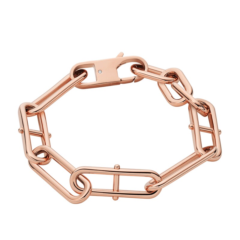 Main Image 1 of Fossil Heritage Ladies' D-Link Rose Gold Tone Chain Bracelet