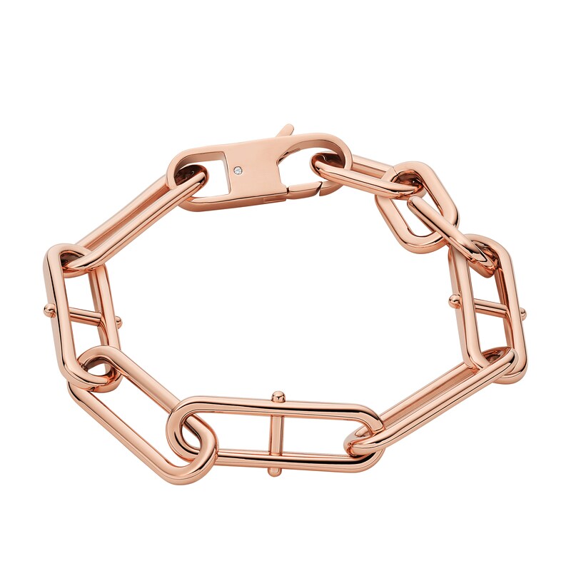 Fossil Heritage Ladies' D-Link Rose Gold Tone Chain Bracelet