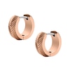 Thumbnail Image 2 of Fossil Harlow Ladies' Rose Gold Tone Linear Texture Hoop Earrings