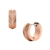Thumbnail Image 3 of Fossil Harlow Ladies' Rose Gold Tone Linear Texture Hoop Earrings