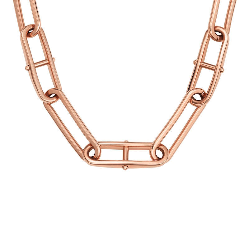 Fossil Heritage Ladies' D-Link Rose Gold Tone Chain Necklace