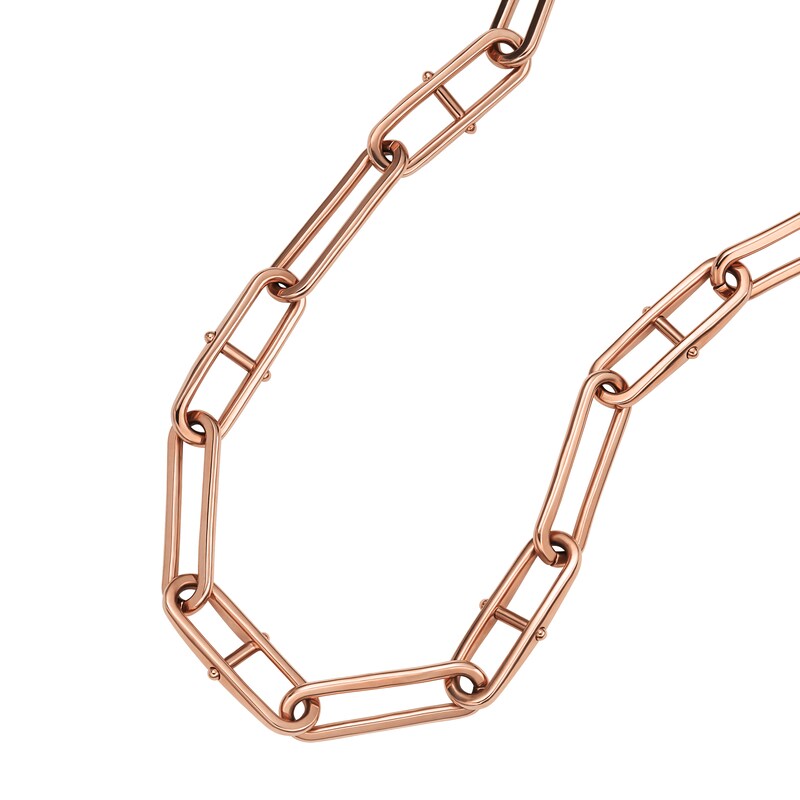 Fossil Heritage Ladies' D-Link Rose Gold Tone Chain Necklace