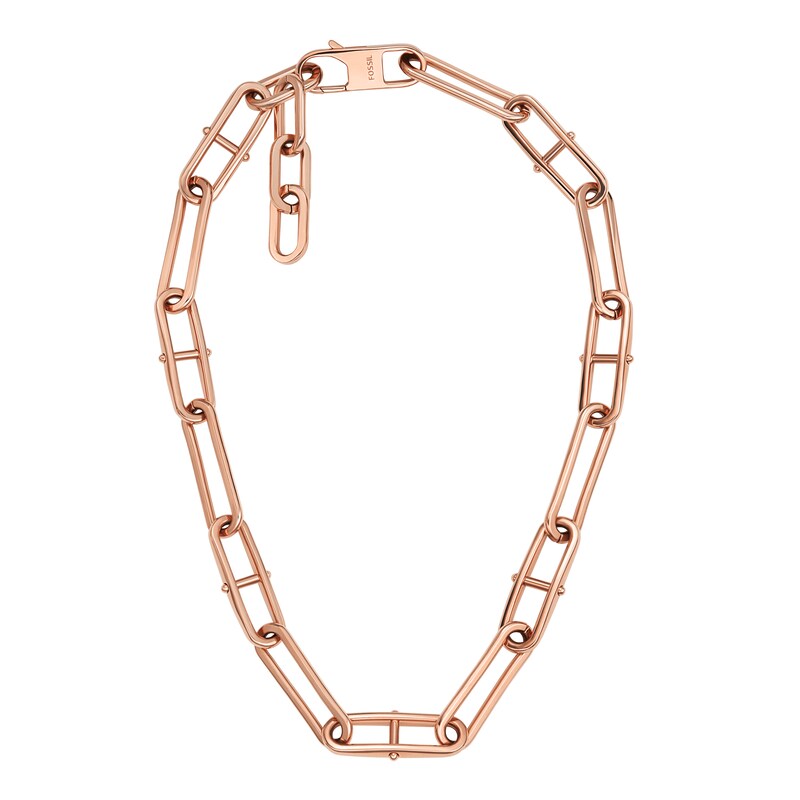 Fossil Heritage Ladies' D-Link Rose Gold Tone Chain Necklace