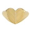 Thumbnail Image 0 of Fossil Harlow Ladies' Linear Texture Heart Gold Tone Signet Ring - Size L