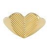 Thumbnail Image 1 of Fossil Harlow Ladies' Linear Texture Heart Gold Tone Signet Ring - Size L