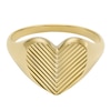 Thumbnail Image 1 of Fossil Harlow Ladies' Linear Texture Heart Gold Tone Signet Ring - Size L