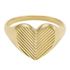 Thumbnail Image 2 of Fossil Harlow Ladies' Linear Texture Heart Gold Tone Signet Ring - Size L