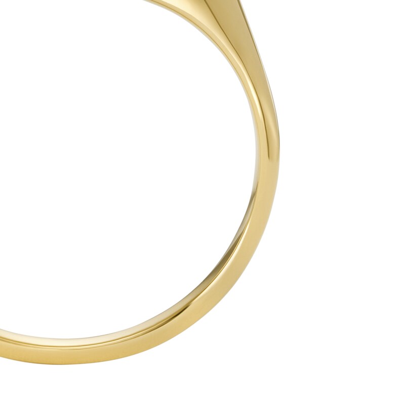 Main Image 4 of Fossil Harlow Ladies' Linear Texture Heart Gold Tone Signet Ring - Size L