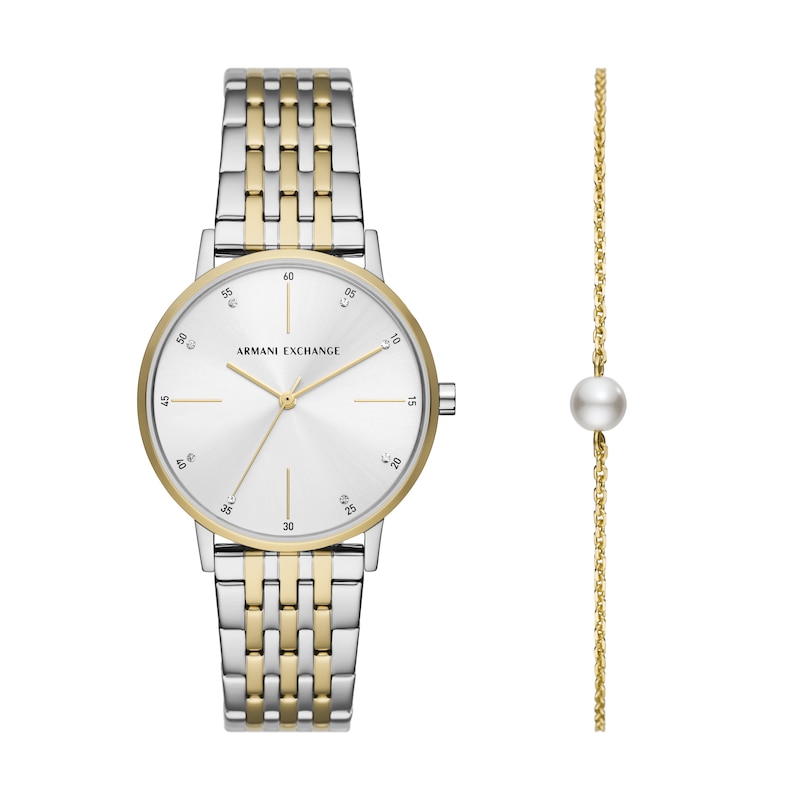 Main Image 1 of Armani Exchange Ladies' Two Tone Stainless Steel Watch and Bracelet Set